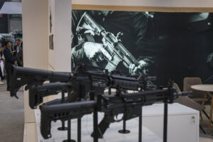 France, Paris, 2024-06-20. Eurosatory Defense and Security Exhibition in Paris Nord Villepinte. 2,000 exhibitors and 100