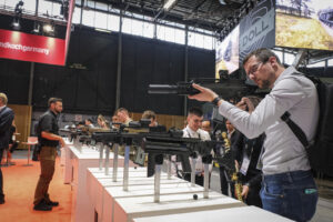 France, Paris, 2024-06-20. Eurosatory Defense and Security Exhibition in Paris Nord Villepinte. 2,000 exhibitors and 100