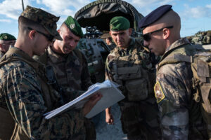 Exercice Bold Alligator 2017 au camp Lejeune (USA), base de la 2e division du corps des Marines (USMC).  Premier jour d'
