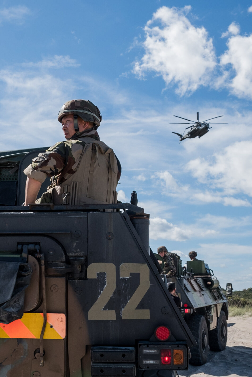 Exercice Bold Alligator 2017 au camp Lejeune (USA), base de la 2e division du corps des Marines (USMC).  Premier jour d'