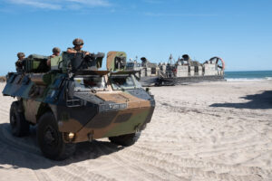 Exercice Bold Alligator 2017 au camp Lejeune (USA), base de la 2e division du corps des Marines (USMC).  Sur la plage d'
