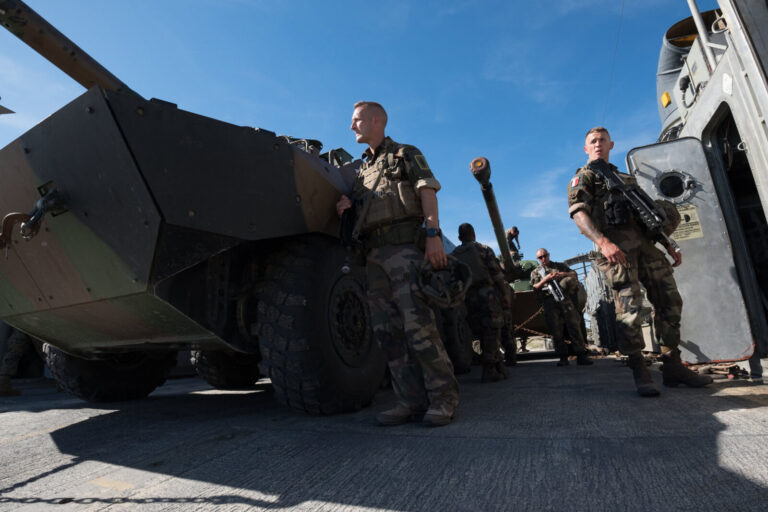Exercice Bold Alligator 2017 au camp Lejeune (USA), base de la 2e division du corps des Marines (USMC). Zone d'embarquem