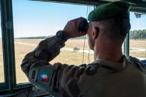 Exercice Bold Alligator 2017 au camp Lejeune (USA), base de la 2e division du corps des Marines (USMC). Dans la tour de 