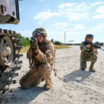 USA, Jacksonville, 2017-10-22. Mexican soldiers training on the beach during the Amphibious Bold Alligator Exercise orga