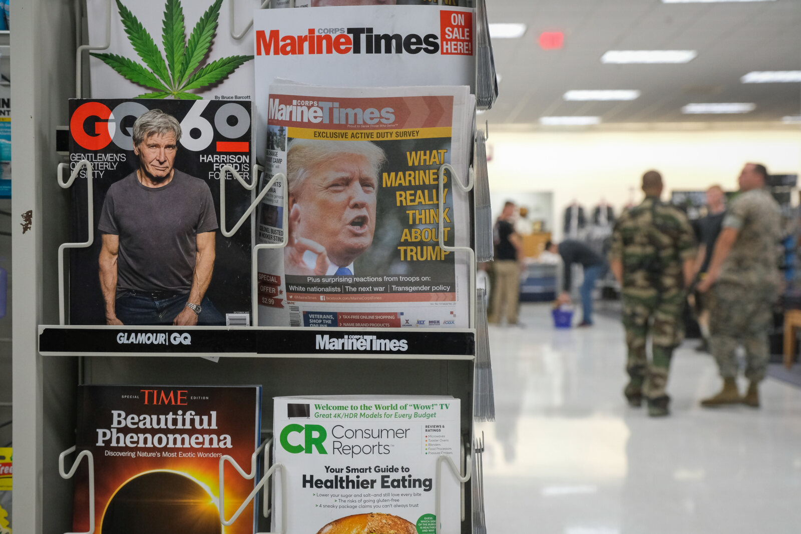 USA, Jacksonville, 2017-10-24. The cover of the Marine Times  during the Amphibious Bold Alligator Exercise organized by