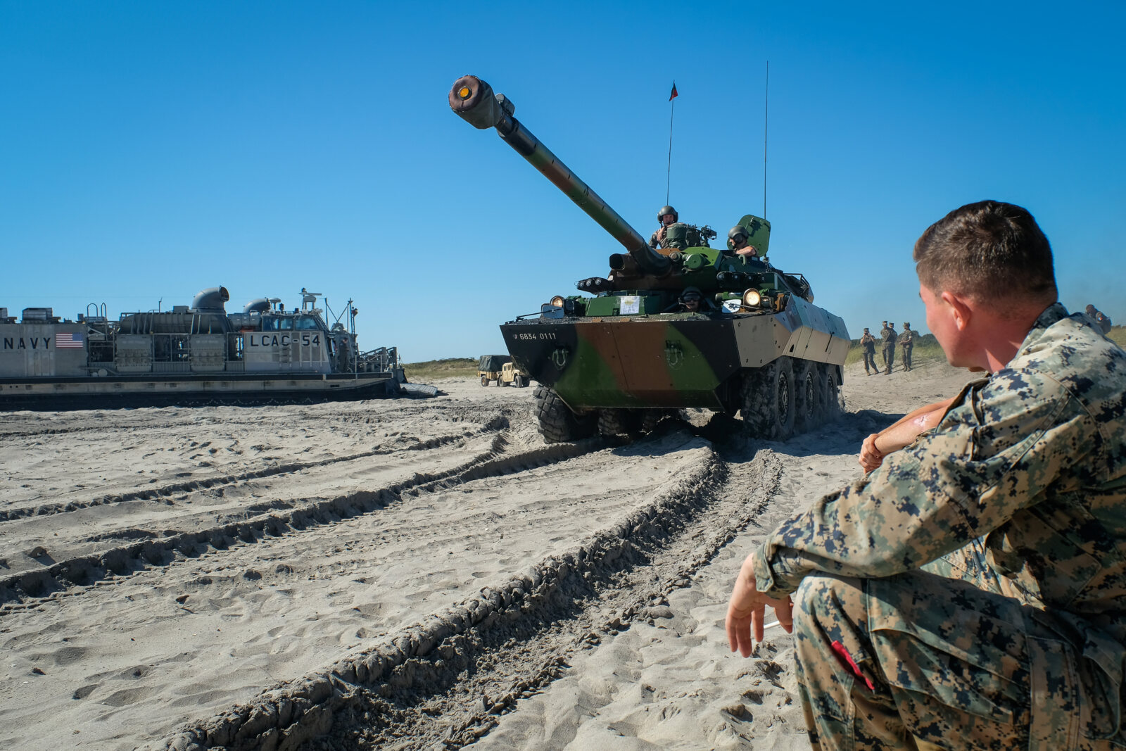 USA, Jacksonville, 2017-10-25. US Marines training on the beach during the Amphibious Bold Alligator Exercise organized 