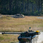 USA, Jacksonville, 2017-10-27. Two driving french tanks during the Amphibious Bold Alligator Exercise organized by the U