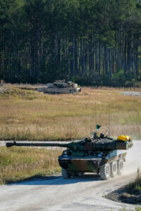 USA, Jacksonville, 2017-10-27. Two driving french tanks during the Amphibious Bold Alligator Exercise organized by the U