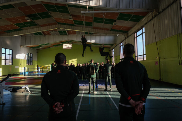 France, Castelnaudary, 2022-01-22. Training of foreign legion soldiers in south of France, at the 4th Regiment. Photogra