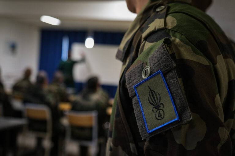 France, Castelnaudary, 2022-01-22. Training of foreign legion soldiers in south of France, at the 4th Regiment. Photogra