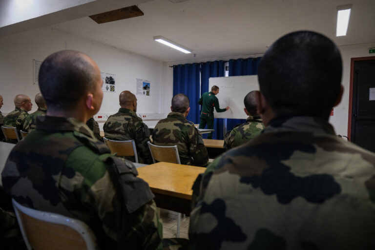 France, Castelnaudary, 2022-01-22. Training of foreign legion soldiers in south of France, at the 4th Regiment. Photogra