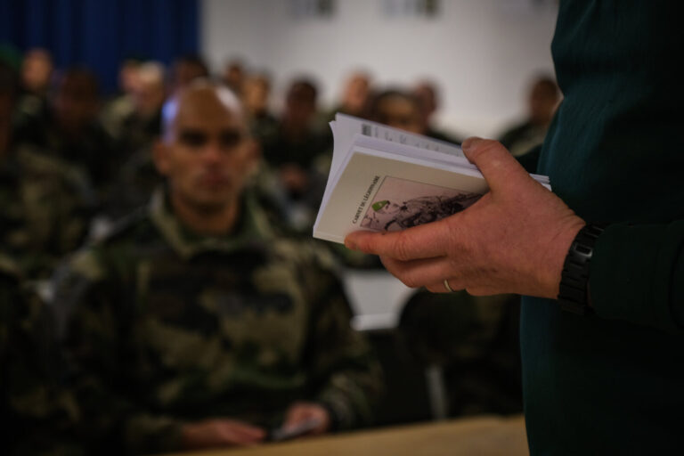 France, Castelnaudary, 2022-01-22. Training of foreign legion soldiers in south of France, at the 4th Regiment. Photogra