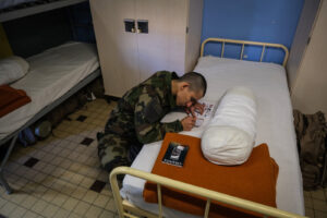 France, Castelnaudary, 2022-01-22. Training of foreign legion soldiers in south of France, at the 4th Regiment. Photogra