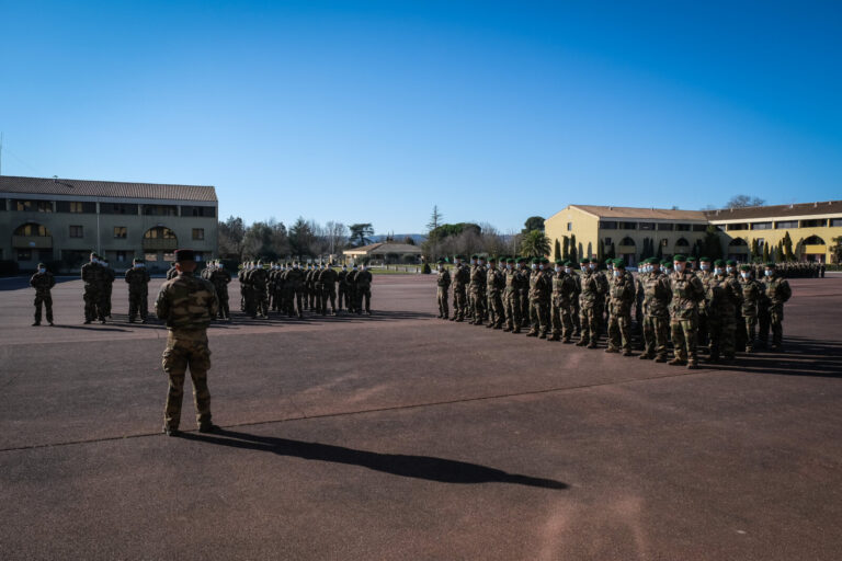 France, Castelnaudary, 2022-01-22. Training of foreign legion soldiers in south of France, at the 4th Regiment. Photogra