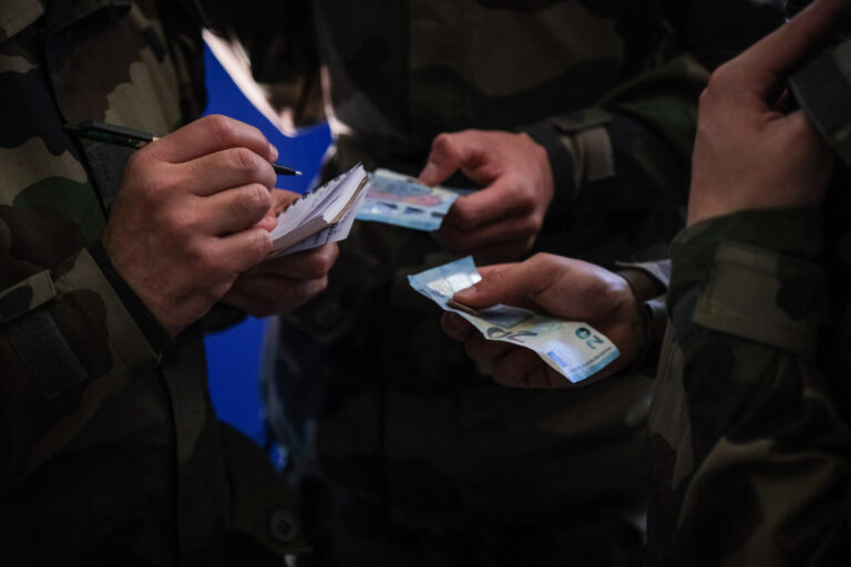 France, Castelnaudary, 2022-01-22. Training of foreign legion soldiers in south of France, at the 4th Regiment. Photogra