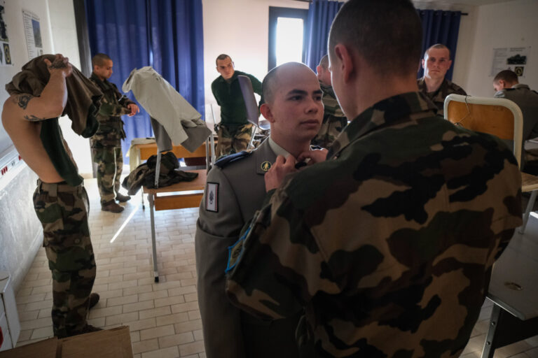 France, Castelnaudary, 2022-01-22. Training of foreign legion soldiers in south of France, at the 4th Regiment. Photogra