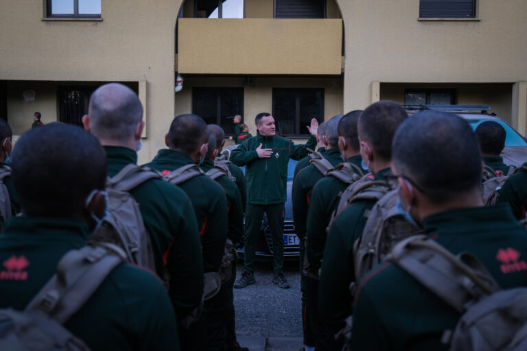 France, Castelnaudary, 2022-01-23. Training of foreign legion soldiers in south of France, at the 4th Regiment. Photogra