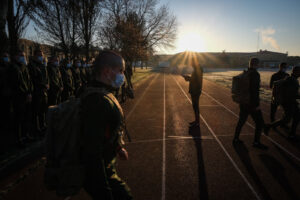 France, Castelnaudary, 2022-01-23. Training of foreign legion soldiers in south of France, at the 4th Regiment. Photogra
