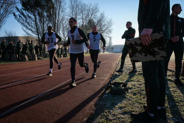 France, Castelnaudary, 2022-01-23. Training of foreign legion soldiers in south of France, at the 4th Regiment. Photogra
