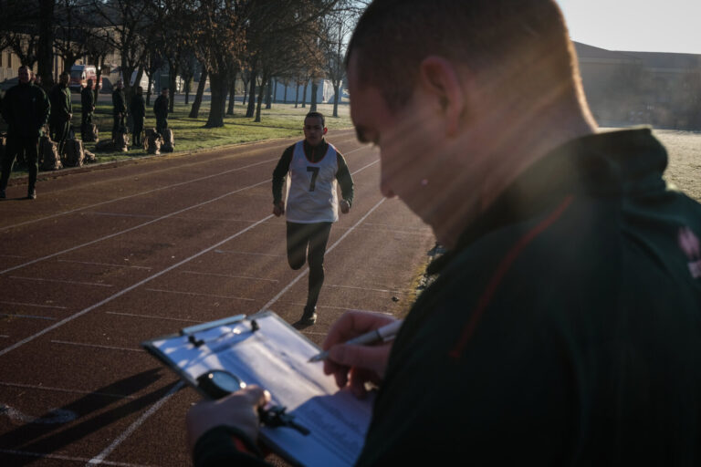 France, Castelnaudary, 2022-01-23. Training of foreign legion soldiers in south of France, at the 4th Regiment. Photogra