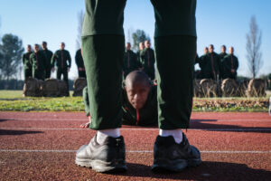 France, Castelnaudary, 2022-01-23. Training of foreign legion soldiers in south of France, at the 4th Regiment. Photogra