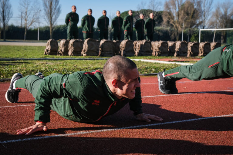 France, Castelnaudary, 2022-01-23. Training of foreign legion soldiers in south of France, at the 4th Regiment. Photogra