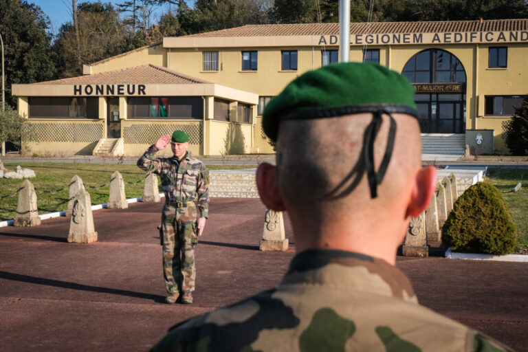 France, Castelnaudary, 2022-01-24. Training of foreign legion soldiers in south of France, at the 4th Regiment. Photogra