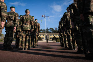 France, Castelnaudary, 2022-01-24. Training of foreign legion soldiers in south of France, at the 4th Regiment. Photogra