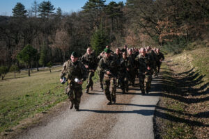 France, Castelnaudary, 2022-01-24. Training of foreign legion soldiers in south of France, at the 4th Regiment. Photogra