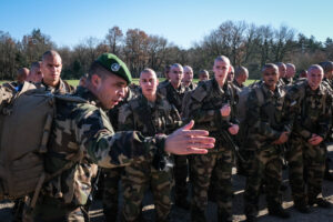 France, Castelnaudary, 2022-01-24. Training of foreign legion soldiers in south of France, at the 4th Regiment. Photogra