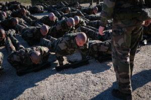 France, Castelnaudary, 2022-01-24. Training of foreign legion soldiers in south of France, at the 4th Regiment. Photogra