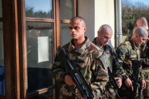 France, Castelnaudary, 2022-01-24. Training of foreign legion soldiers in south of France, at the 4th Regiment. Photogra