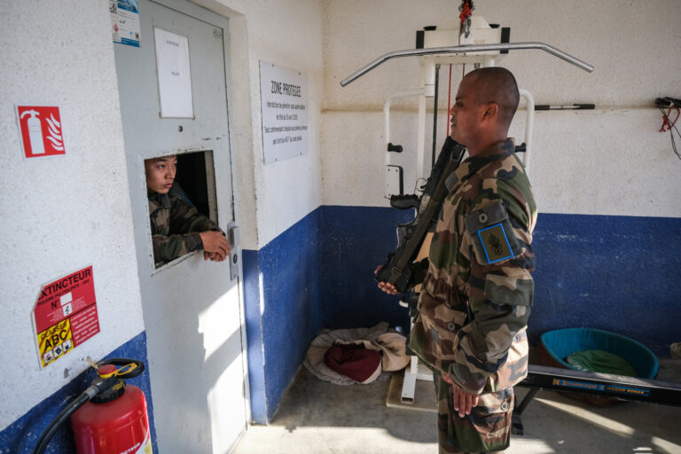 France, Castelnaudary, 2022-01-24. Training of foreign legion soldiers in south of France, at the 4th Regiment. Photogra
