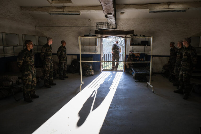 France, Castelnaudary, 2022-01-24. Training of foreign legion soldiers in south of France, at the 4th Regiment. Photogra
