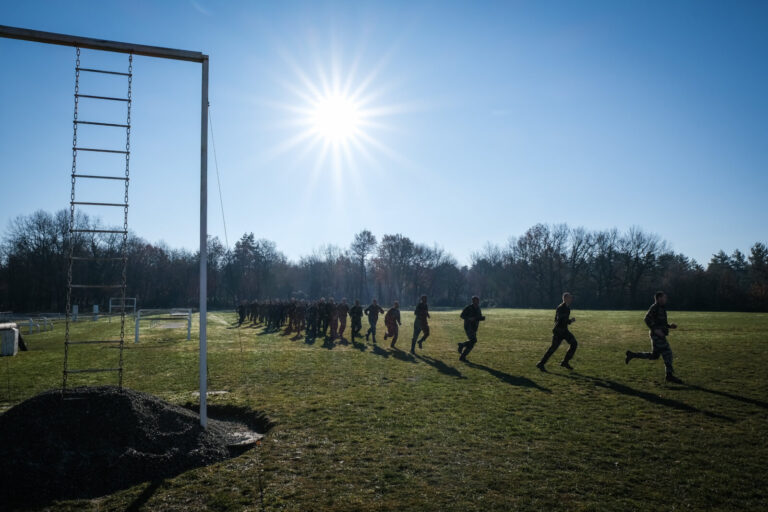 France, Castelnaudary, 2022-01-26. Training of foreign legion soldiers in south of France, at the 4th Regiment. Photogra