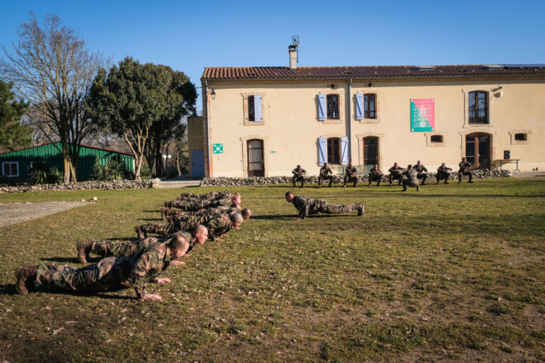 France, Castelnaudary, 2022-01-26. Training of foreign legion soldiers in south of France, at the 4th Regiment. Photogra