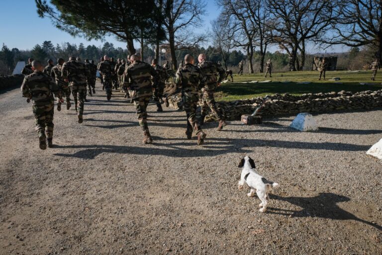 France, Castelnaudary, 2022-01-26. Training of foreign legion soldiers in south of France, at the 4th Regiment. Photogra