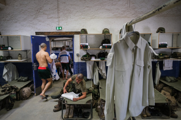 France, Castelnaudary, 2022-01-26. Training of foreign legion soldiers in south of France, at the 4th Regiment. Photogra