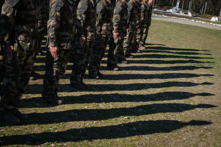 France, Castelnaudary, 2022-01-26. Training of foreign legion soldiers in south of France, at the 4th Regiment. Photogra
