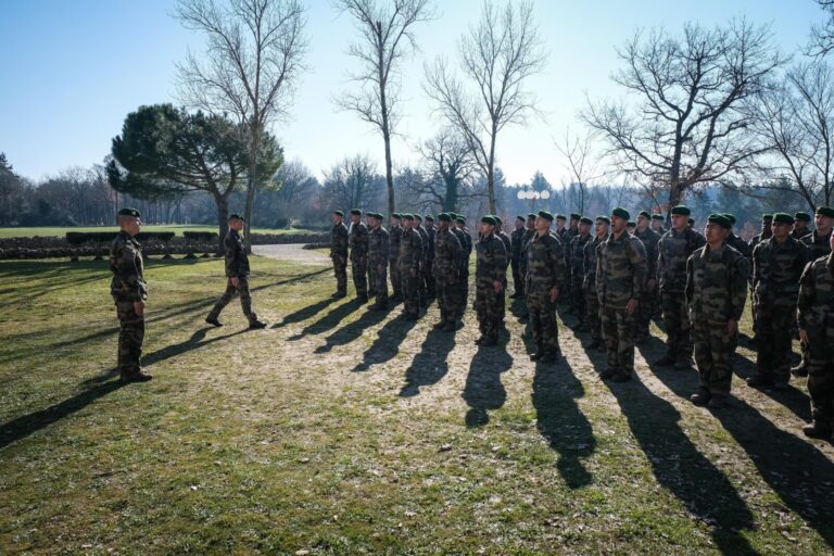 France, Castelnaudary, 2022-01-26. Training of foreign legion soldiers in south of France, at the 4th Regiment. Photogra