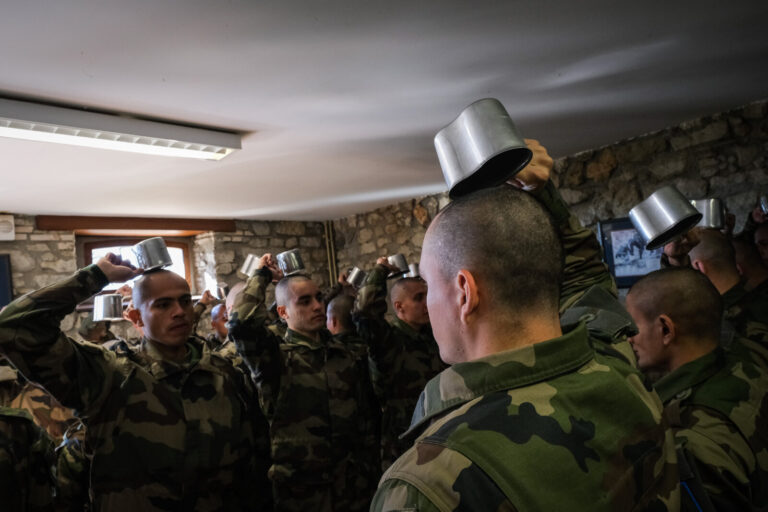 France, Castelnaudary, 2022-01-26. Training of foreign legion soldiers in south of France, at the 4th Regiment. Photogra