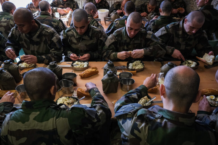 France, Castelnaudary, 2022-01-26. Training of foreign legion soldiers in south of France, at the 4th Regiment. Photogra