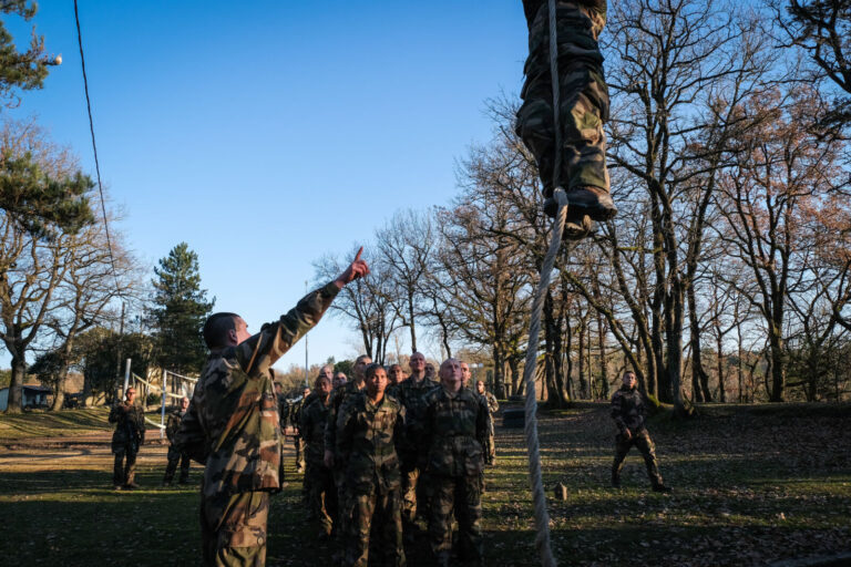 France, Castelnaudary, 2022-01-26. Training of foreign legion soldiers in south of France, at the 4th Regiment. Photogra