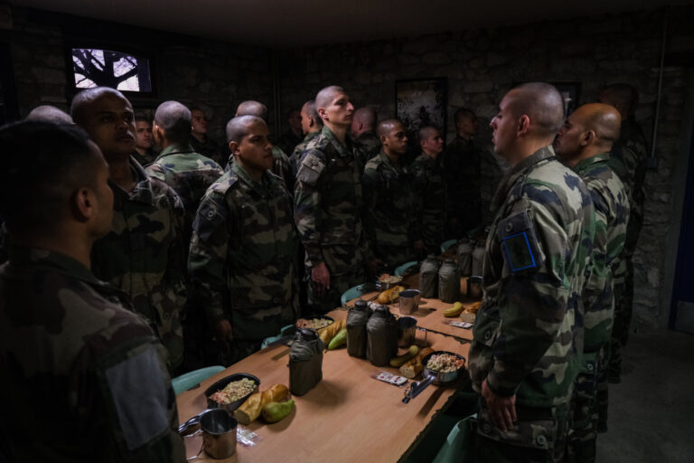 France, Castelnaudary, 2022-01-26. Training of foreign legion soldiers in south of France, at the 4th Regiment. Photogra