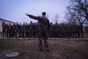 France, Castelnaudary, 2022-01-28. Training of foreign legion soldiers in south of France, at the 4th Regiment. Photogra
