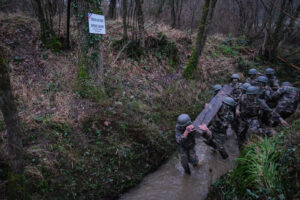 France, Castelnaudary, 2022-01-28. Training of foreign legion soldiers in south of France, at the 4th Regiment. Photogra