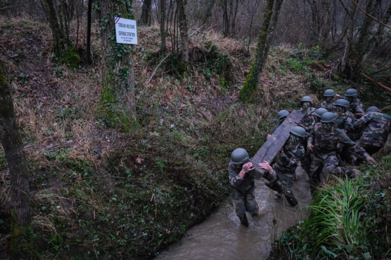 France, Castelnaudary, 2022-01-28. Training of foreign legion soldiers in south of France, at the 4th Regiment. Photogra