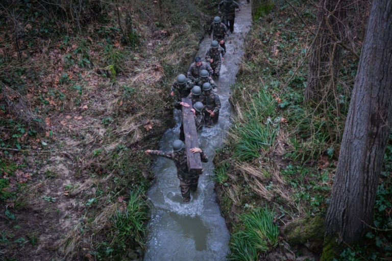 France, Castelnaudary, 2022-01-28. Training of foreign legion soldiers in south of France, at the 4th Regiment. Photogra