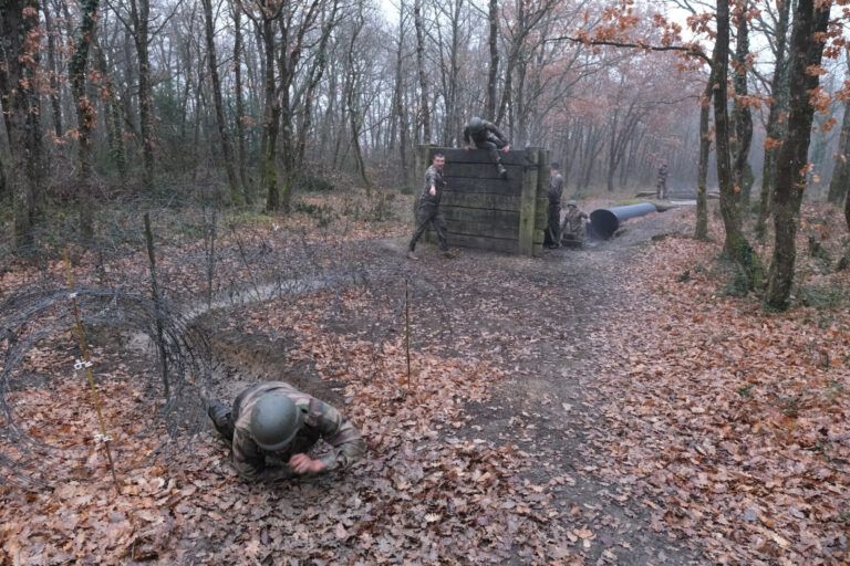 France, Castelnaudary, 2022-01-28. Training of foreign legion soldiers in south of France, at the 4th Regiment. Photogra