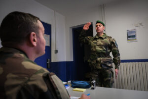 France, Castelnaudary, 2022-01-28. Training of foreign legion soldiers in south of France, at the 4th Regiment. Photogra